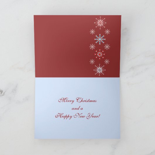 超現実的なクリスマスカードと女性とカスタム文字 シーズンカード (内部)