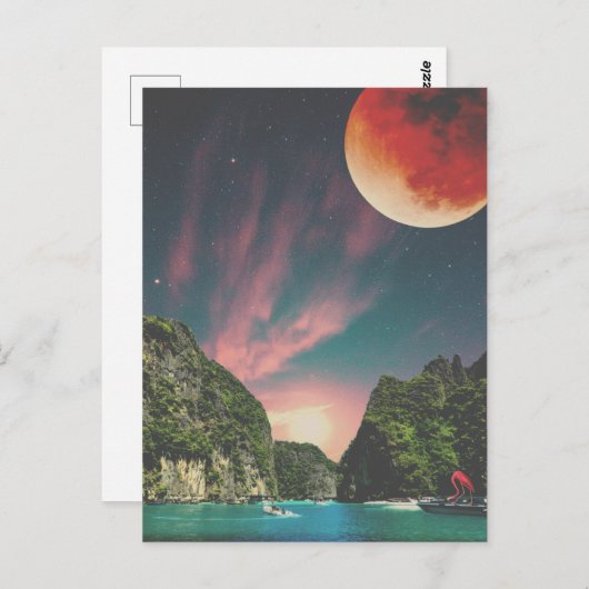 超現実的なコラージュの美しい風景 ポストカード (正面/裏面)