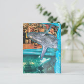 超現実的なコラージュ作品「A Whale of a Time」 ポストカード (スタンド正面)