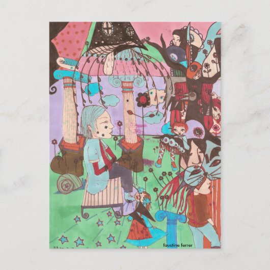 超現実的なスケッチフォスティヌスのはがき ポストカード (正面)