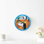 超現実的なソフト陰陽の景観。青縁ど色 ラウンド壁時計 (ホーム)