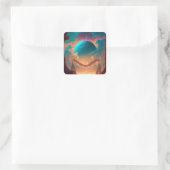 超現実的なタワーズプラネット幻想的な風景 スクエアシール (バッグ)