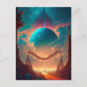超現実的なタワーズプラネット幻想的な風景 ポストカード (正面)