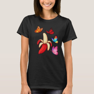 超現実的なバナナと蝶々 Tシャツ