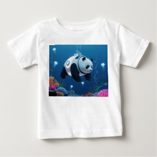 超現実的なパンダの潜水艦がバイオルミネセンスを探索 ベビーTシャツ