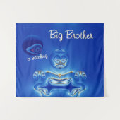 超現実的なビッグブラザーが時代の兆しを見る タペストリー (正面(横))