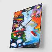 超現実的なファンタジーマッシュルームワンダーランド スクエア壁時計 (傾斜)