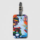 超現実的なファンタジーマッシュルームワンダーランド ラゲッジタグ (正面縦)