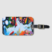 超現実的なファンタジーマッシュルームワンダーランド ラゲッジタグ (正面横)