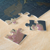 超現実的なフラミンゴのシーン ジグソーパズル (側面)