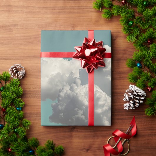 超現実的なフローラの山の景色と劇的な雲 ラッピングペーパー (クリスマスギフト)