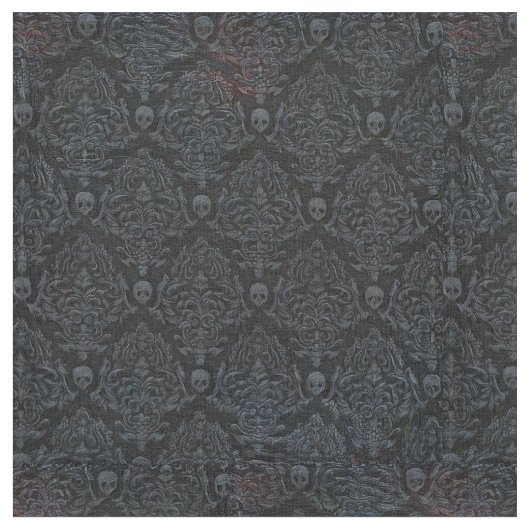 超現実的なホラースカル、黒に灰色  ファブリック (クローズアップ)