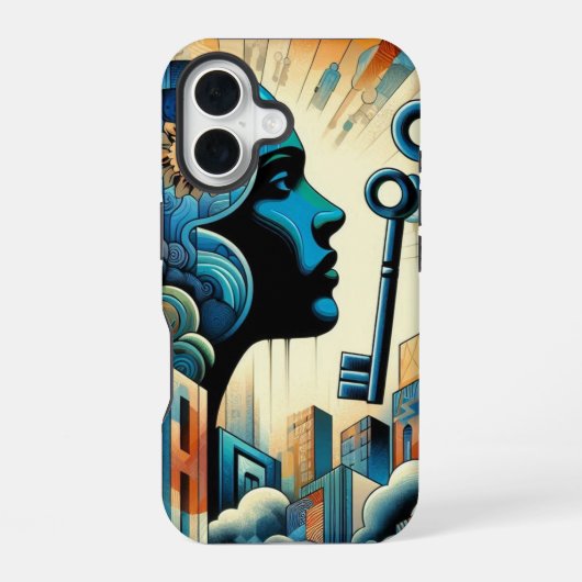 超現実的なマインドアート iPhone 16ケース (裏面)