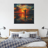 超現実的なモザイク：モーションにおける断片化された視点 キャンバスプリント (インサイチュ (寝室))