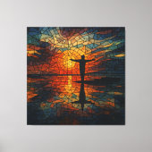 超現実的なモザイク：モーションにおける断片化された視点 キャンバスプリント (正面)