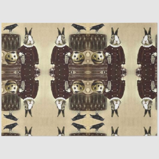 超現実的なヴィンテージハロウィーンティッシュペーパー 薄葉紙 (正面)