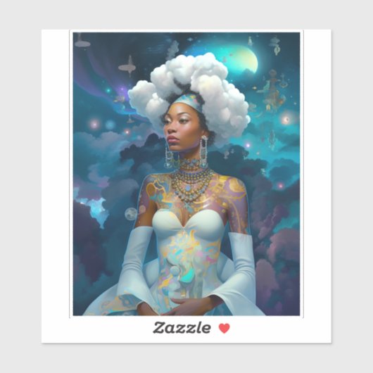 超現実的な世界のレディースコズミックアフリカンアメリカン・アート シール (シート)