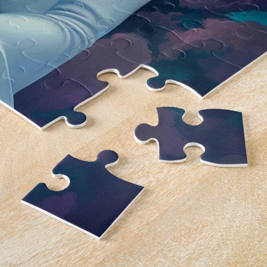 超現実的な世界のレディースコズミックアフリカンアメリカン・アート ジグソーパズル (側面)