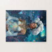 超現実的な世界のレディースコズミックアフリカンアメリカン・アート ジグソーパズル (横)
