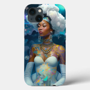 超現実的な世界のレディースコズミックアフリカンアメリカン・アート iPhone 13ケース