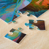 超現実的な世界のレディ・アフリカ・アメリカン・アート ジグソーパズル (側面)