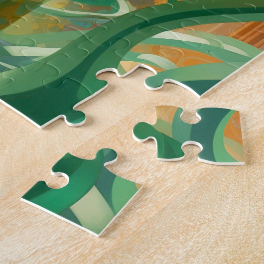 超現実的な世界のレディ・アフリカ・アメリカン・アート ジグソーパズル (側面)