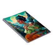 超現実的な世界のレディ・アフリカ・アメリカン・アート ノートブック (右側)