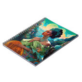 超現実的な世界のレディ・アフリカ・アメリカン・アート ノートブック (左側)