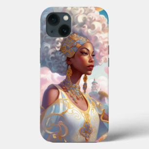 超現実的な世界のレディ・アフリカ・アメリカン・アート iPhone 13ケース