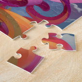 超現実的な世界のレディAfrican Americanアートピンク ジグソーパズル (側面)