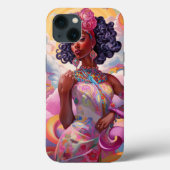 超現実的な世界のレディAfrican Americanアートピンク Case-Mate iPhoneケース (裏面)