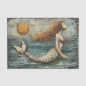超現実的な人魚の混合メディアのデコペティッシュペーパー 薄葉紙 (正面)