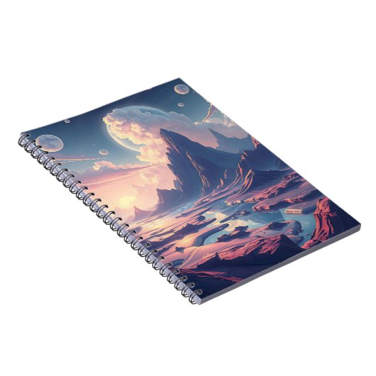 超現実的な別世界の風景の魔法の世界 ノートブック (右側)
