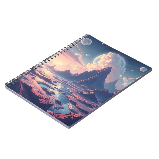 超現実的な別世界の風景の魔法の世界 ノートブック (左側)