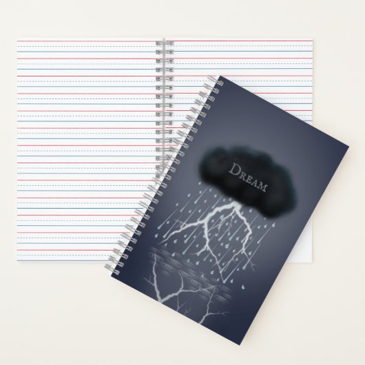 超現実的な夢の世界の暴風雨パーソナライズされた ノートブック (内側)