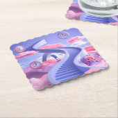 超現実的な夢の風景コースターセット ペーパーコースター (アングル)