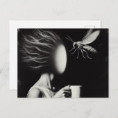 超現実的な女性とビーモーニングコーヒー ポストカード (正面/裏面)