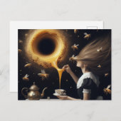 超現実的な女性とミツバチ朝のお茶と蜂蜜 ポストカード (正面/裏面)