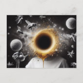 超現実的な女性と蜂ハニカムブラックホール ポストカード (正面)