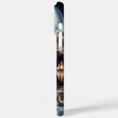 超現実的な宇宙のビジョン：野生のバッファローたちの湖面に映る姿 Case-Mate iPhoneケース (裏面 / 左)
