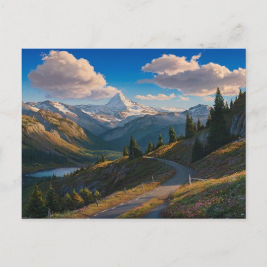 超現実的な山水油画 ポストカード (正面)