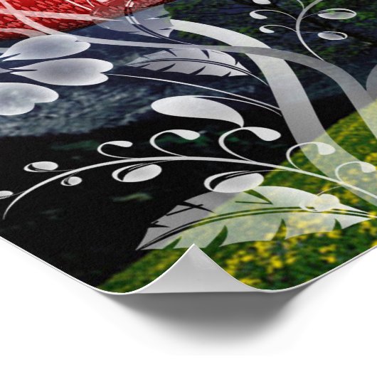 超現実的な平和と愛の芸術を独自にデザイン ポスター (角)