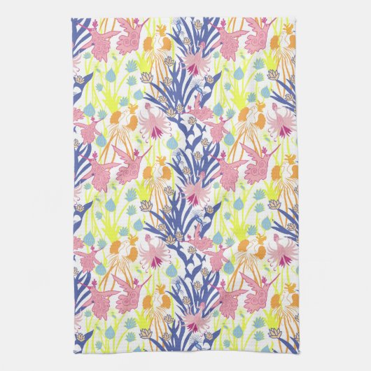 超現実的な庭園 キッチンタオル (縦)