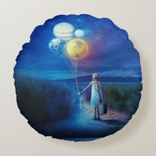超現実的な彼女の未来への動き ラウンドクッション (正面)