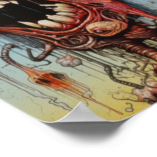 超現実的な悪夢モンスターがバイスの間で押し潰される – ポスター (角)