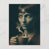 超現実的な朝のコーヒー ポストカード (正面)