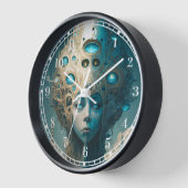 超現実的な未来的エイリアン女性景観 壁時計 (傾斜)