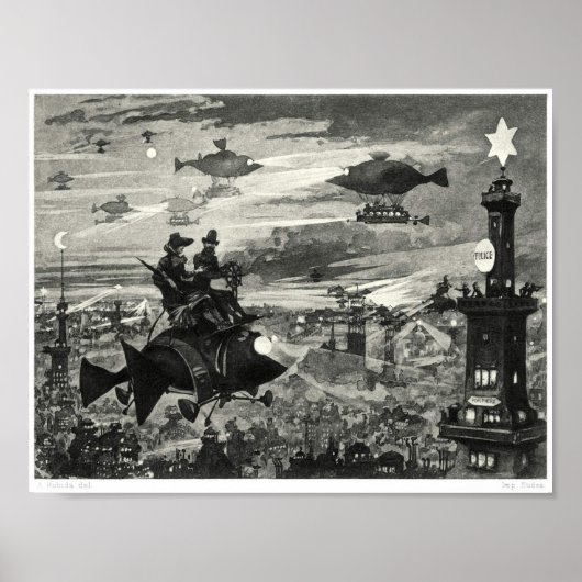 超現実的な本イラストレーション ポスター (正面)