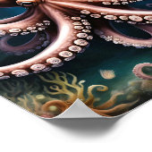 超現実的な水底タコ ポスター (角)