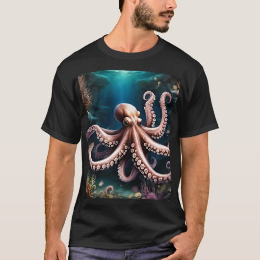 超現実的な水底タコ Tシャツ (正面)